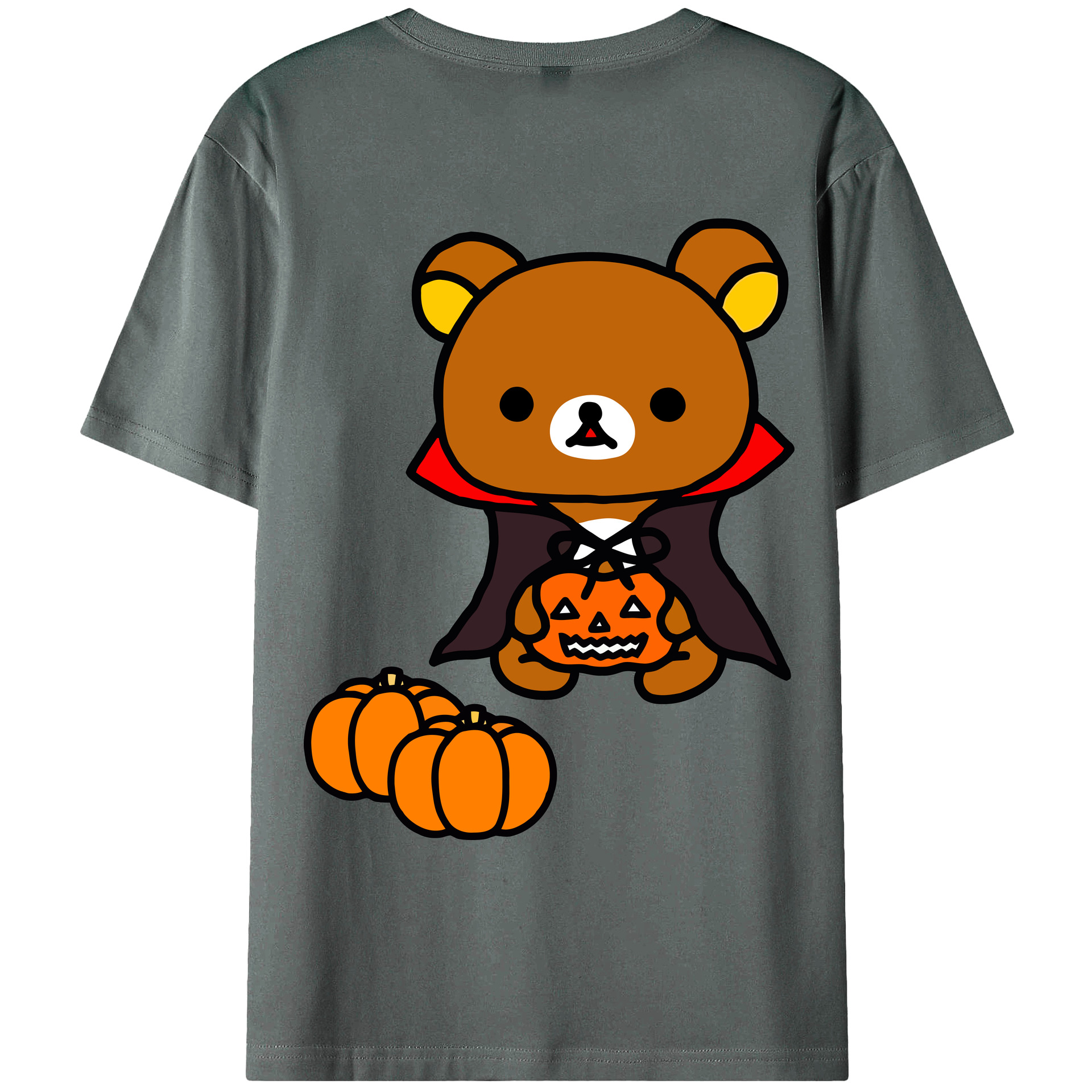 （画像用） リラックマ リラックマ キイロイトリ Rilakkuma Korilakkuma Kiiroitori 綿100％ メンズ半袖Tシャツ（バックプリント） 通気性